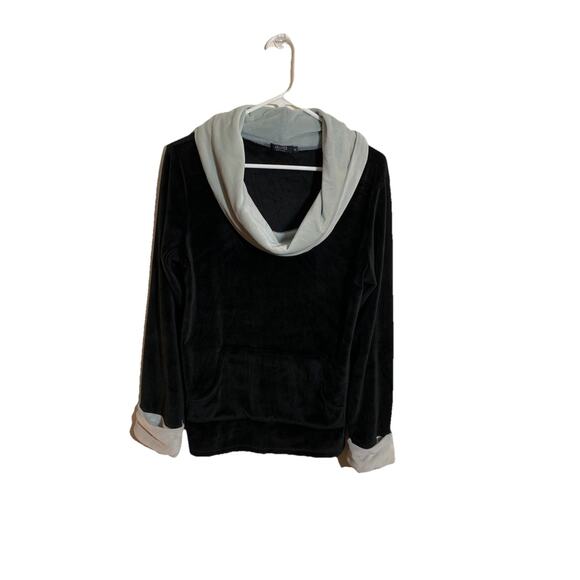 Aranee Black Velvet Cowl Neck Women’s Medium Whimsigoth Casual Comfy Sweater - Picture 1 of 11